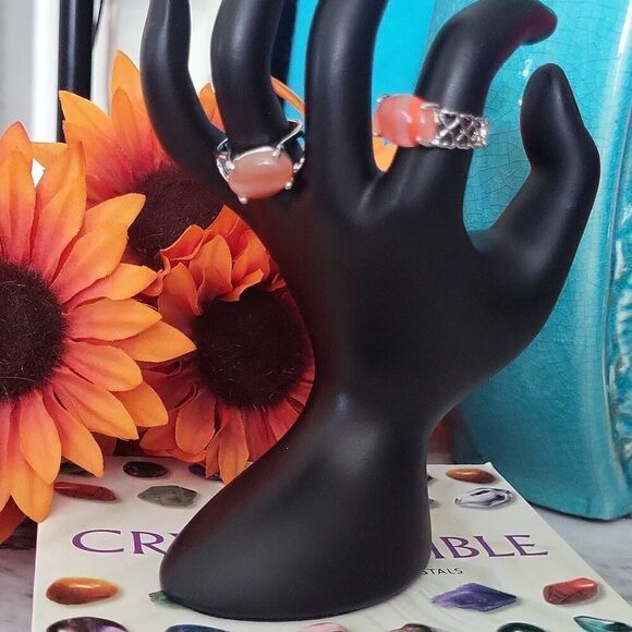 Natural Crystal Agate Silver Plated Ring Size 7.5 - Picture 11 of 11